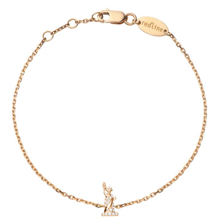 Bracelet chaîne Statue de la Liberté or rose - Redline - 0++