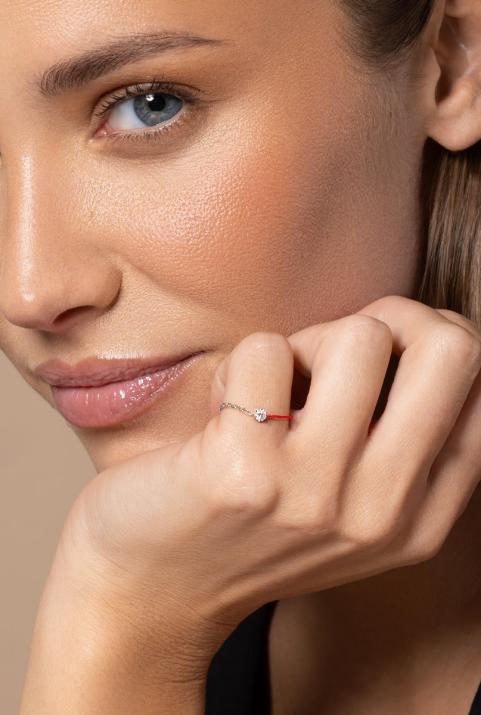 Absolu Bague double en Or Blanc - Redline - 0++