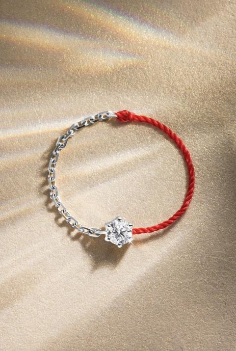 Absolu Bague double en Or Blanc - Redline - 0++