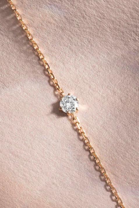 Bracelet diamant So Absolu sur chaine or rose - Redline - 0++