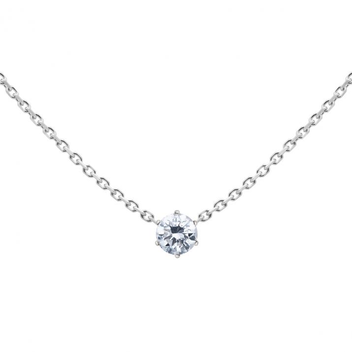 Collier avec diamant pour femme So Absolu en chaîne or blanc - Redline