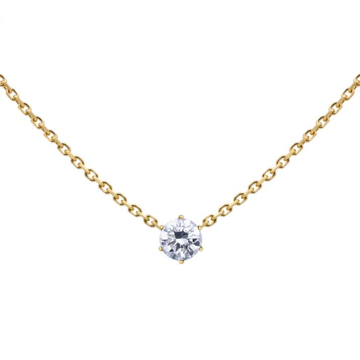 Collier avec diamant pour femme So Absolu en chaîne or jaune - Redline