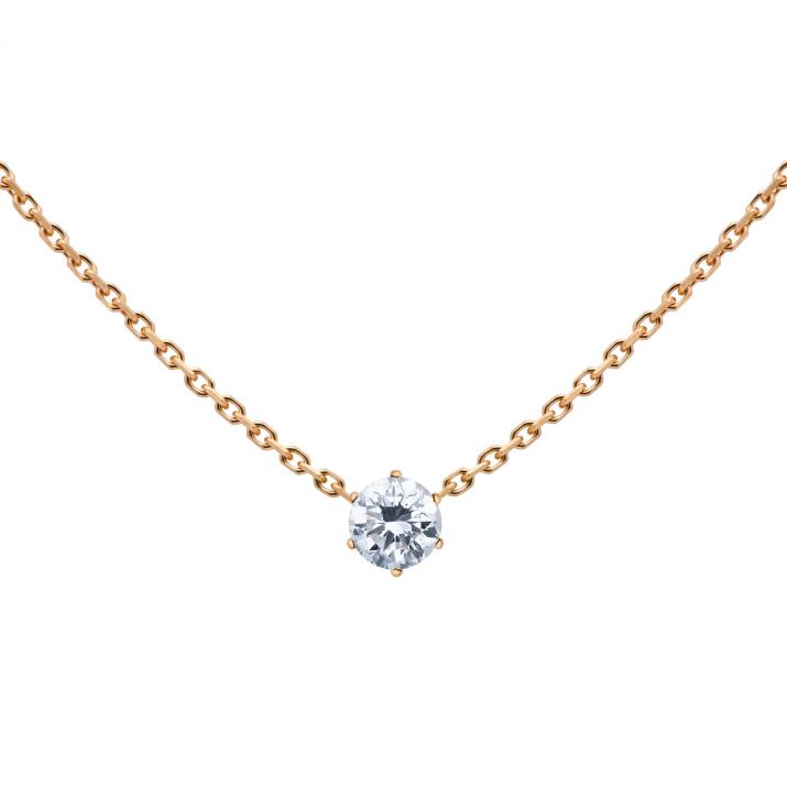 Collier avec diamant pour femme So Absolu en chaîne or rose - Redline