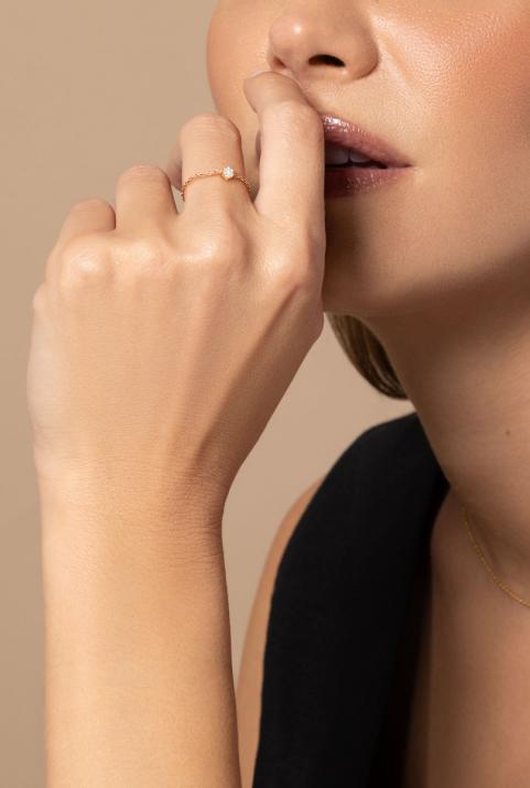 Bague Absolu Chaîne en or rose - Redline - 0++