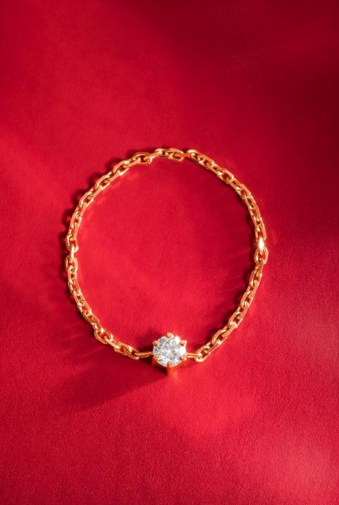 Bague Absolu Chaîne en or rose - Redline - 0++