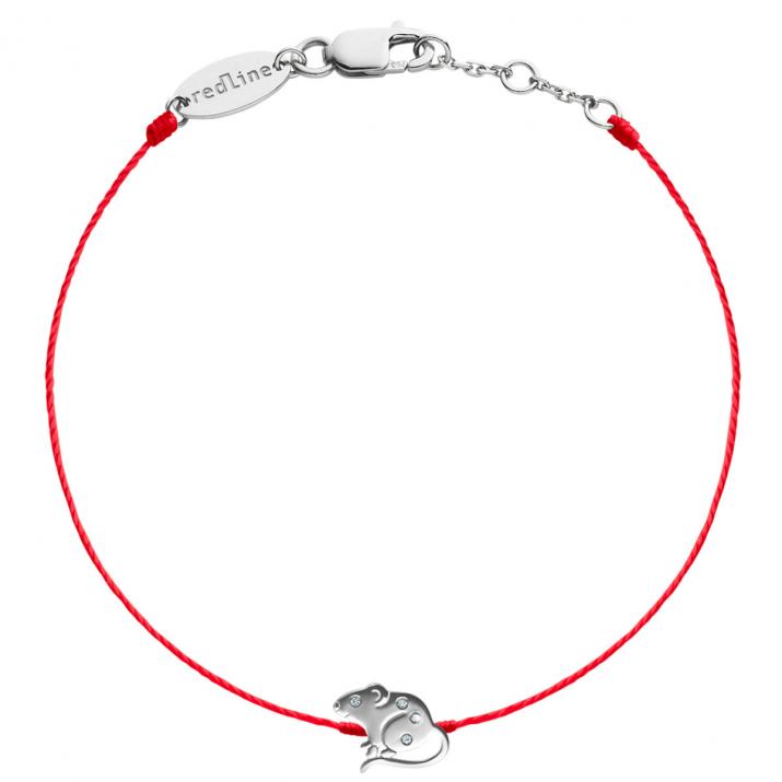 Bracelet fil souris or blanc - Redline