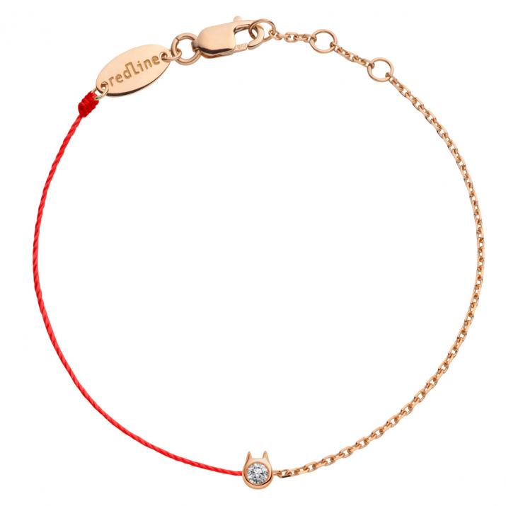 Bracelet Chat mi-fil mi-chaîne avec diamant 0.05ct or rose - Redline - 0++