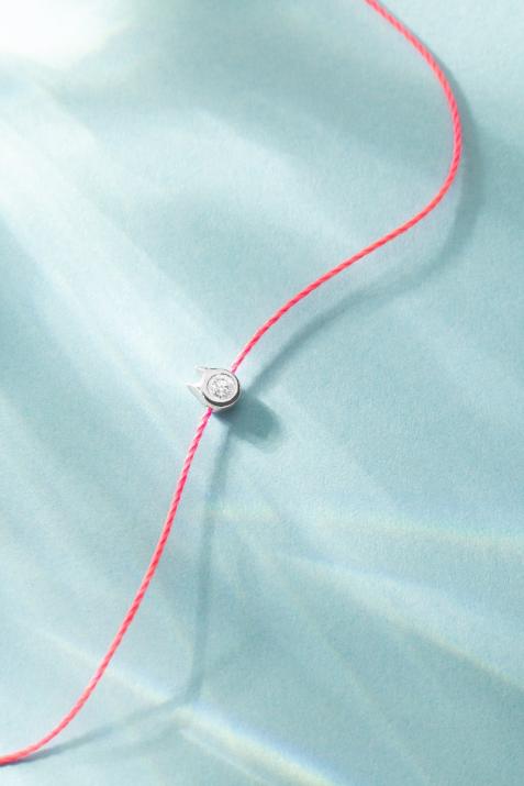 Bracelet Chat sur fil avec diamant 0.05ct or blanc - Redline - 0++