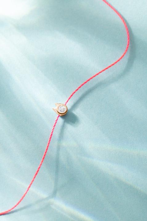 Bracelet Chat sur fil avec diamant 0.05ct or rose - Redline - 0++