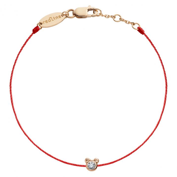 Bracelet Ours sur fil avec diamant 0.05ct or rose - Redline - 0++