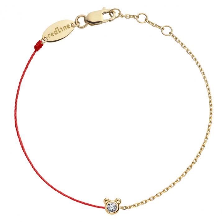 Bracelet Ours mi-fil mi-chaîne avec diamant 0.05ct or jaune - Redline
