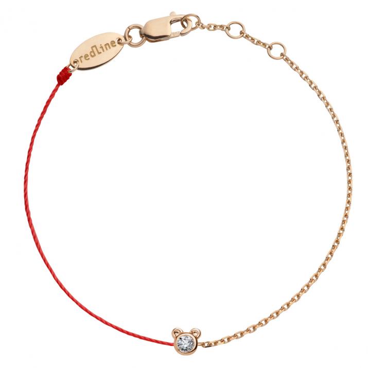 Bracelet Ours mi-fil mi-chaîne avec diamant 0.05ct or rose - Redline