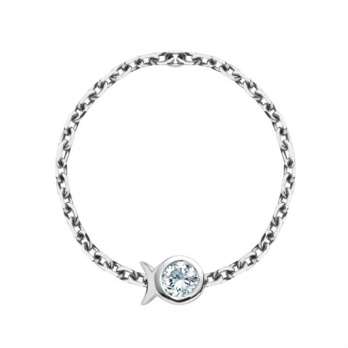 Bague Chaîne Mini Pure Fish Or Blanc - Redline