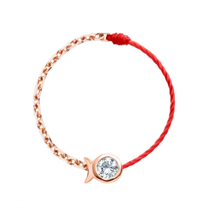 Bague Fil et Chaîne Mini Pure Fish Or Rose - Redline