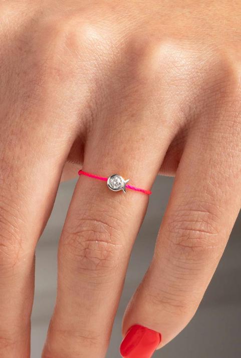 Bague Fil Mini Pure Fish Or Blanc - Redline - 0++