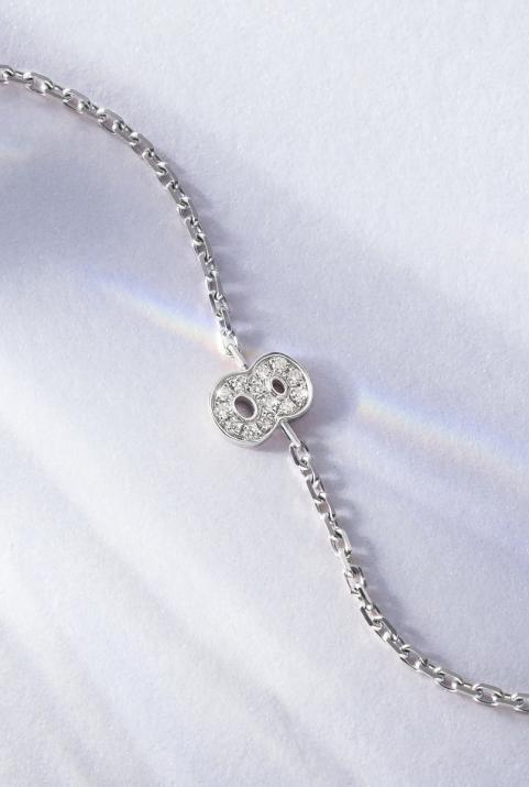 Bracelet My Number Diamants Chaine Or Blanc - Redline - 0++