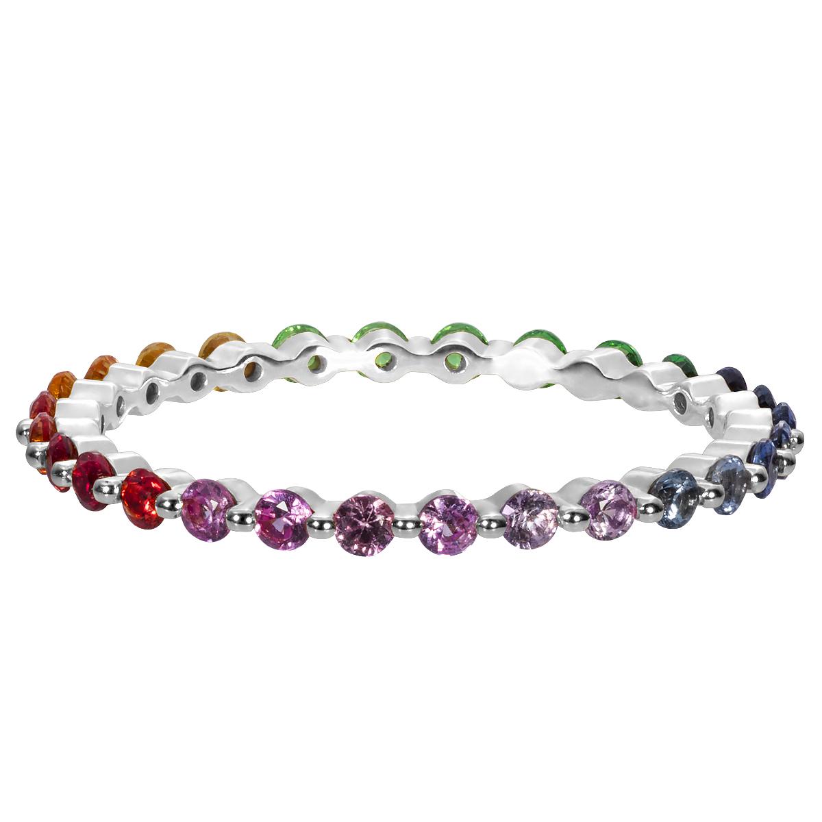 Bague Aurelange Rainbow Or Blanc Saphirs Redline