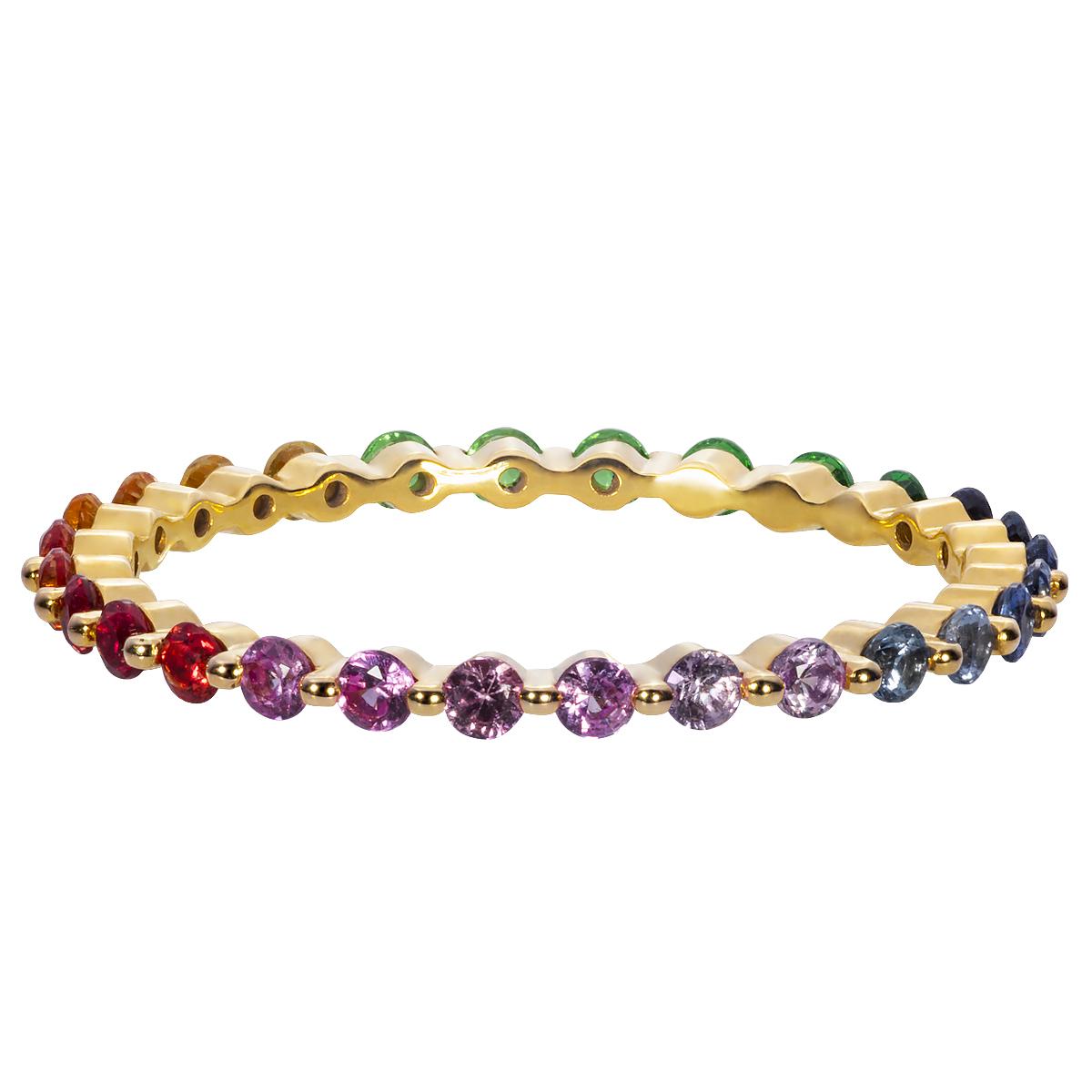 Bracelet Tennis En Or Jaune 18K Avec Saphirs Naturels 12,20 Cts - Modèle Unisexe 8 Pouces, Marque Jisha