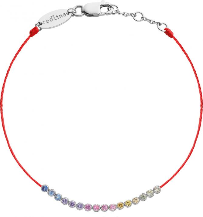 Bracelet Marilyn Rainbow Saphirs Fil Or Blanc - Redline - 0++