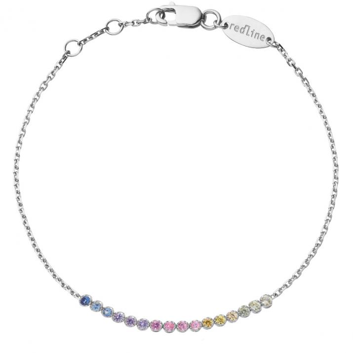 Bracelet Marilyn Rainbow Chaine Or Blanc - Redline