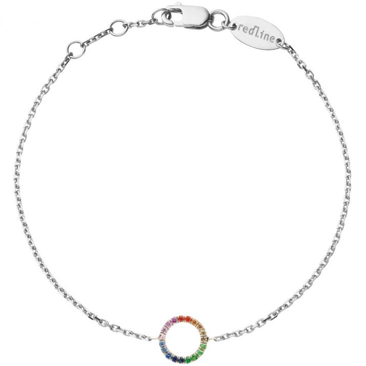 Bracelet Mini Aura Rainbow Saphirs Chaine Or Blanc - Redline - 0++