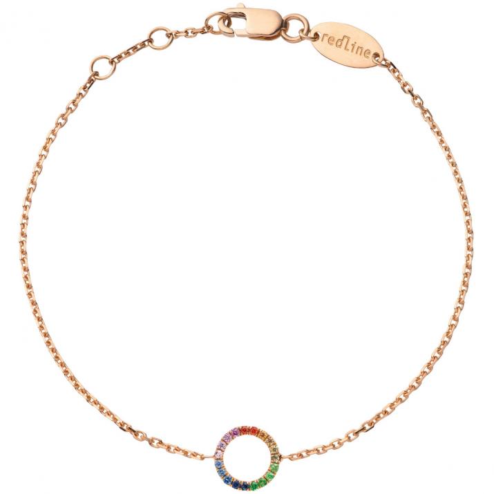 Bracelet Mini Aura Rainbow Saphirs Chaine Or Rose - Redline - 0++