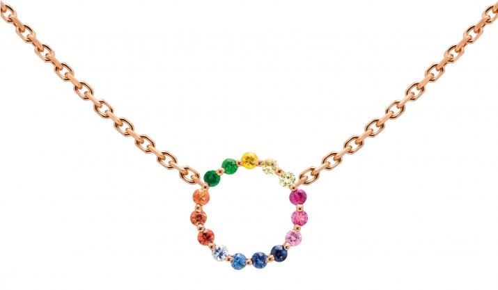 Collier Aurelange Rainbow Saphirs Chaine Or Rose - Redline - 0++