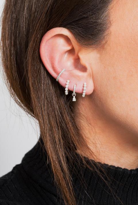 Boucle d'oreille Ear Cuff Si Joli Diamant Or Blanc - Redline - 0++