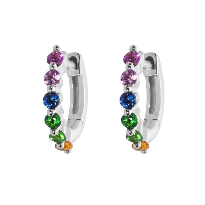 Boucle d'oreille Si Joli Mini Creole Aurelange Rainbow Or Blanc - Redline - 0++