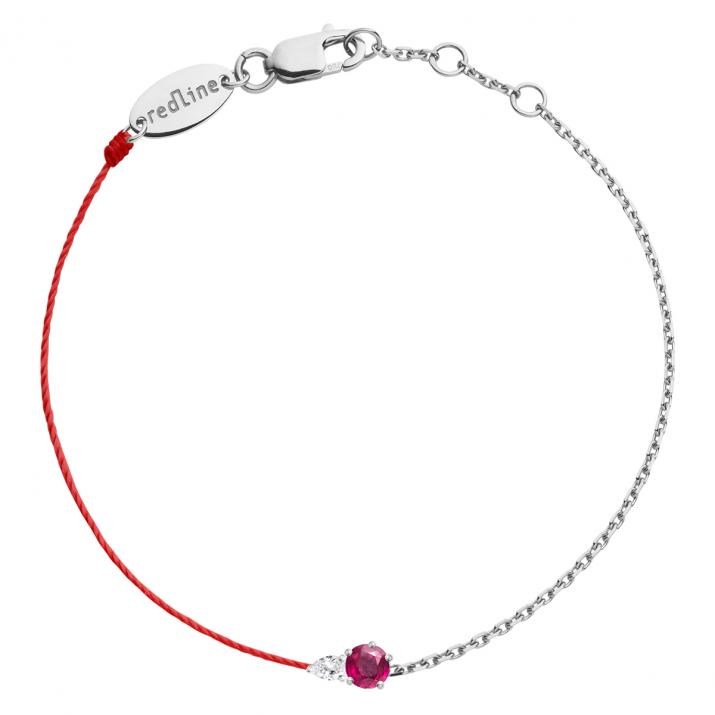 Bracelet Double Abby Rubis Or Blanc - Redline
