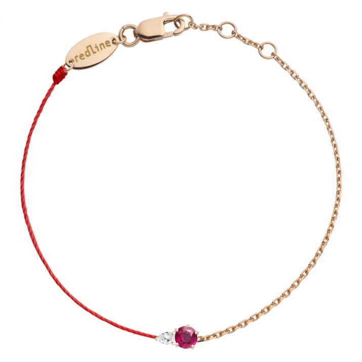 Bracelet Double Abby Rubis Or Rose - Redline