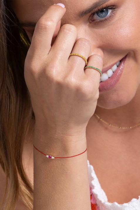 Bracelet Fil So Abby Rubis Or Rose - Redline - 0++