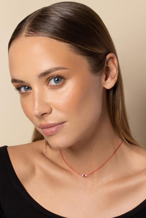 Collier Fil So Abby Rubis Or Rose - Redline - 0++