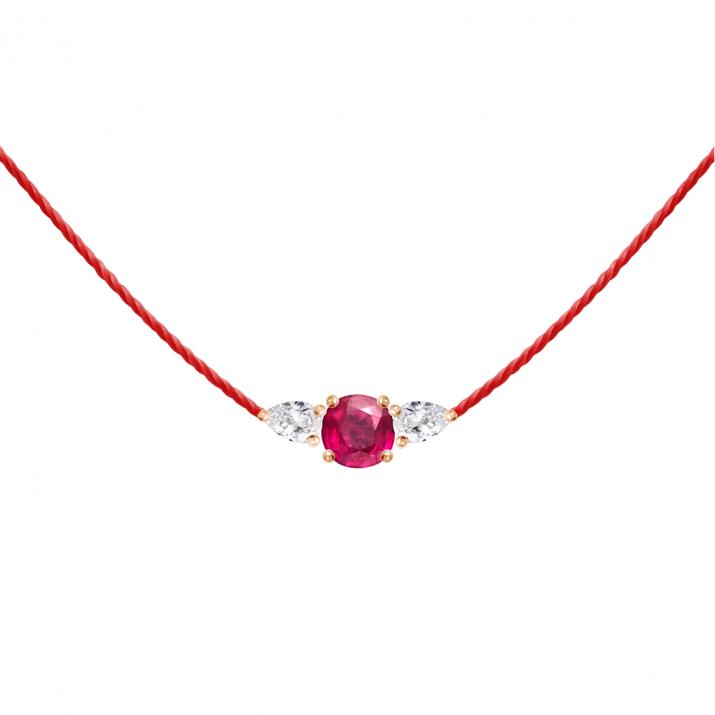 Collier Fil So Abby Rubis Or Rose - Redline
