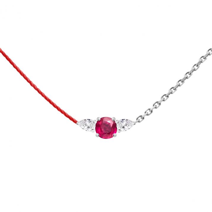 Collier Double So Abby Rubis Or Blanc - Redline