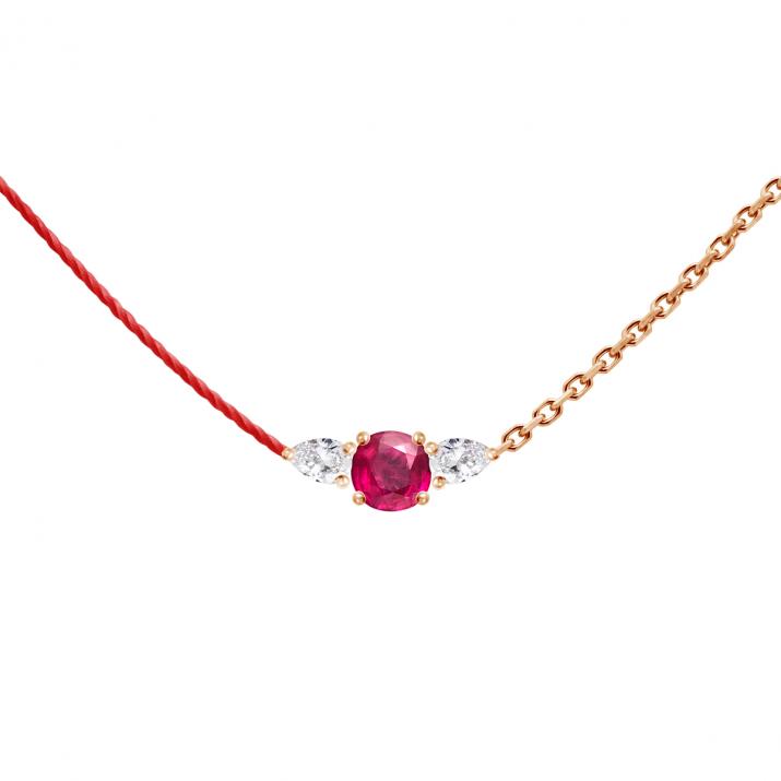 Collier Double So Abby Rubis Or Rose - Redline