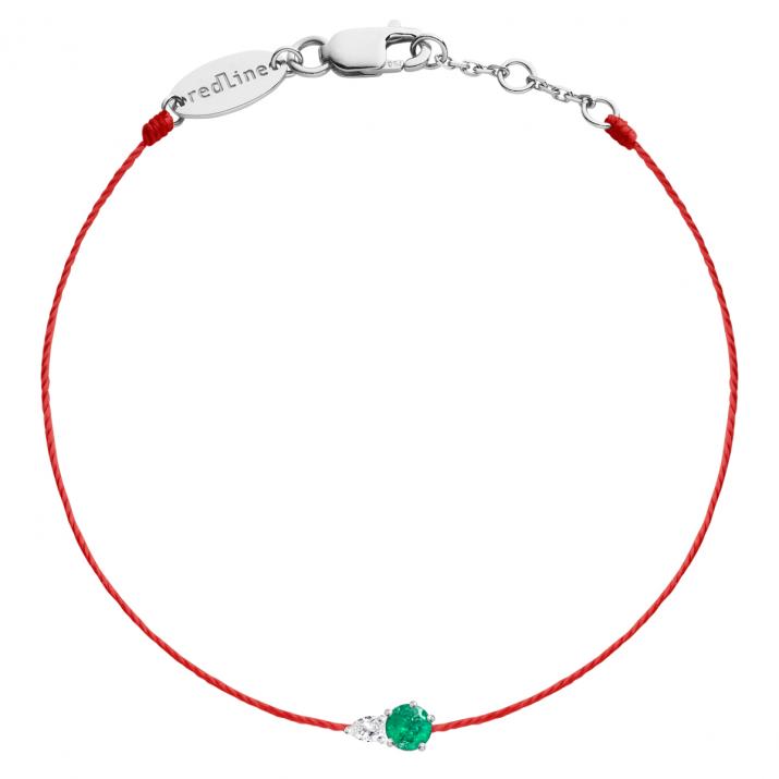 Bracelet Fil Abby émeraude Or Blanc - Redline - 0++