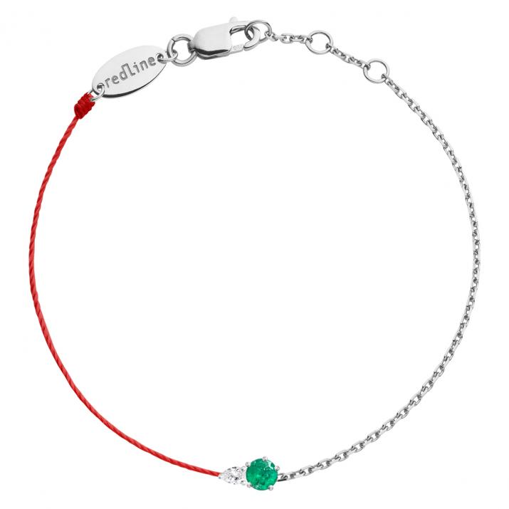 Bracelet Double Abby Emeraude Or Blanc - Redline