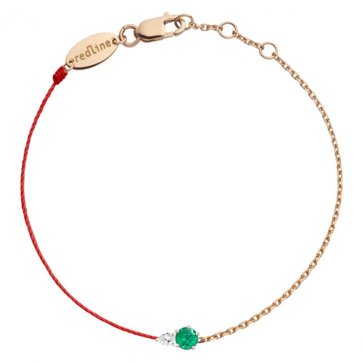 Bracelet Double Abby Emeraude Or Rose - Redline
