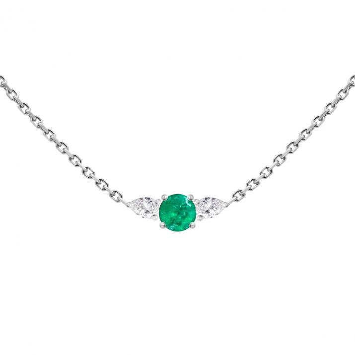 Collier Chaîne So Abby Emeraude Or Blanc - Redline