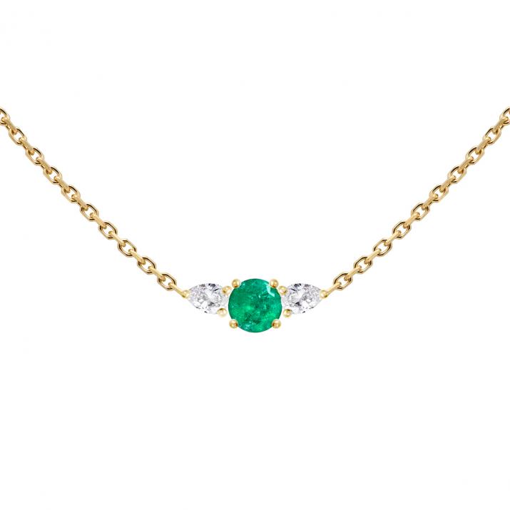 Collier Chaîne So Abby Emeraude Or Jaune - Redline