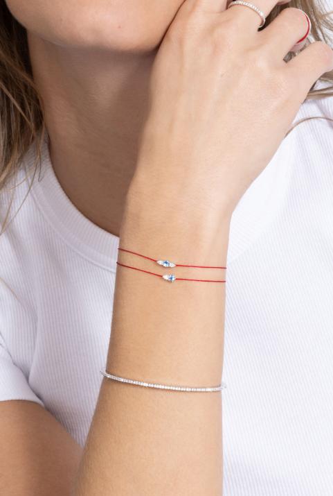 Bracelet Fil Abby Topaze  Or Blanc - Redline - 0++