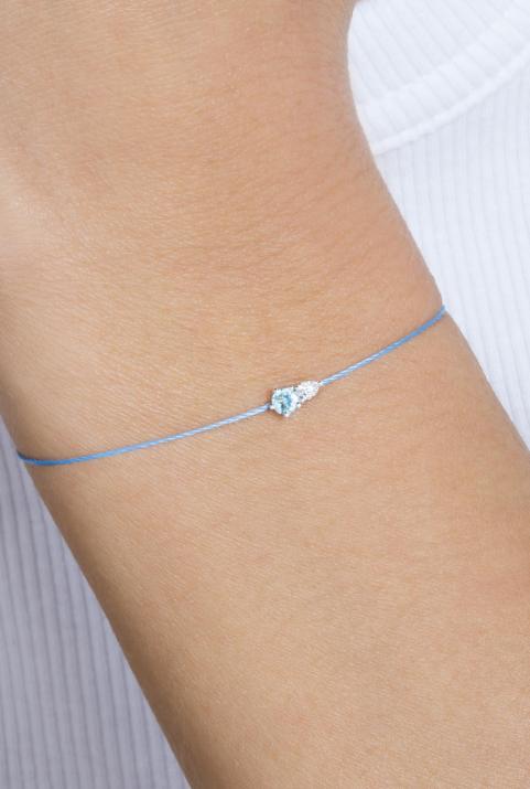 Bracelet Fil Abby Topaze  Or Blanc - Redline - 0++