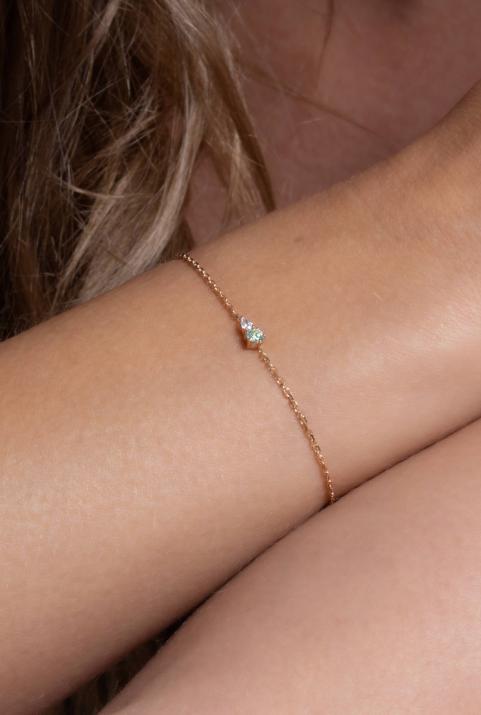 Bracelet Chaîne Abby Topaze Or Rose - Redline - 0++