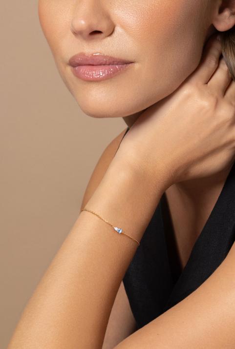 Bracelet Chaîne Abby Topaze Or Rose - Redline - 0++