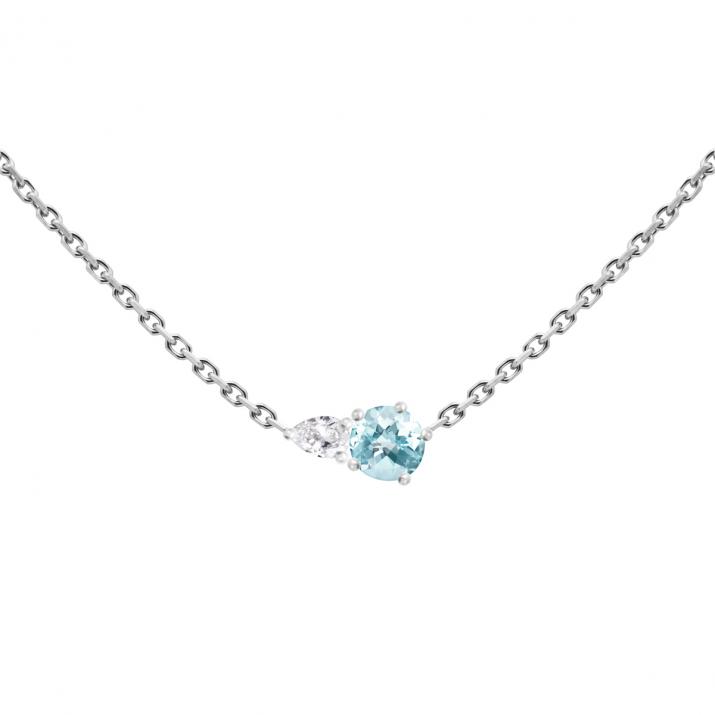 Collier Chaîne Abby Topaze Or Blanc - Redline