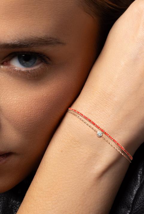 Bracelet chaîne Aurore Celeste Or Rose - Redline - 0++