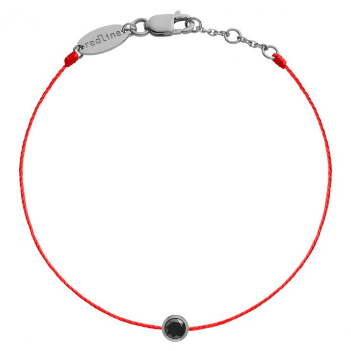 Bracelet fil et chaîne avec diamant noir 0.10 ct serti clos or noir - Redline - 0++