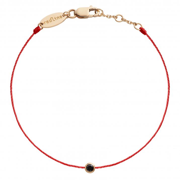 Bracelet homme fil avec diamant noir 0.10 carat en serti clos or rose - Redline - 0++