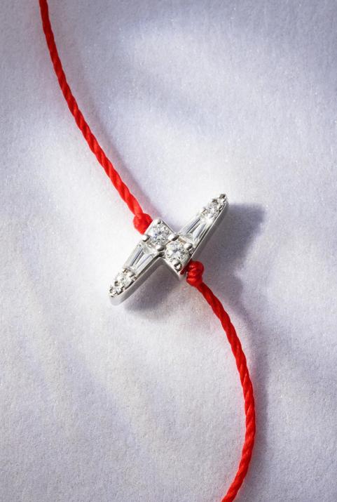 Bracelet tout fil en or blanc 18K, éclair de diamants 0,07 carat - Redline - 0++